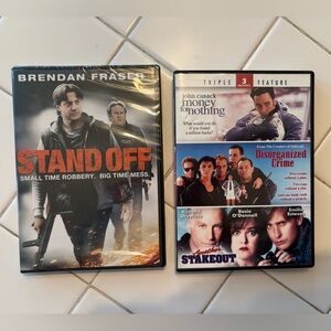 Four movies Stand Off money crime stakeout DVD Set bundle party travel funny